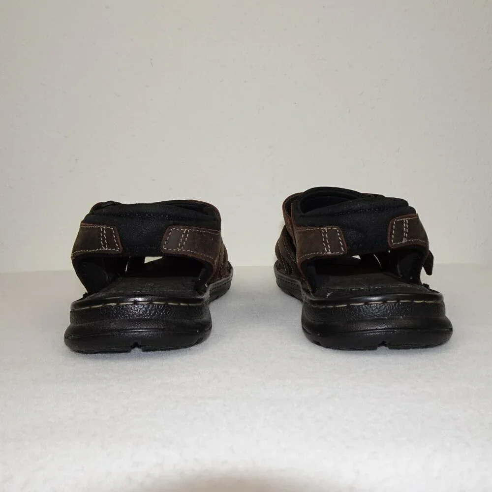 Rockport Fisherman Sandals Men’s Size 10 Brown Leather Casual Comfort Easy Close